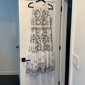 Tory Burch embroidered maxi dress size 14